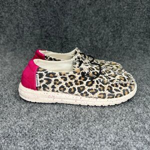 Hey Dude Wendy Slip On Shoes Girl's 1 Cheetah Print Pink Comfort Casual Sneakers
